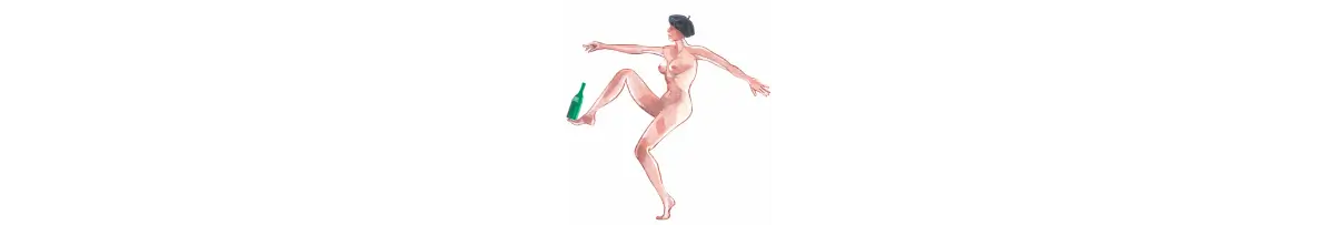 Künstlerische Illustration einer tanzenden Figur als Symbol für Events und besondere Anlässe in der Eventlocation Weingarten Frankfurt