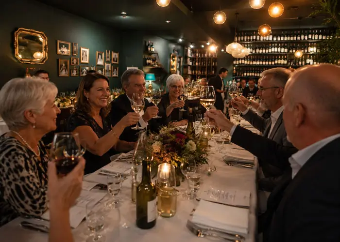 Familienfeier & Jubiläen im Weingarten Frankfurt mit Gästen beim gemeinsamen Dinner